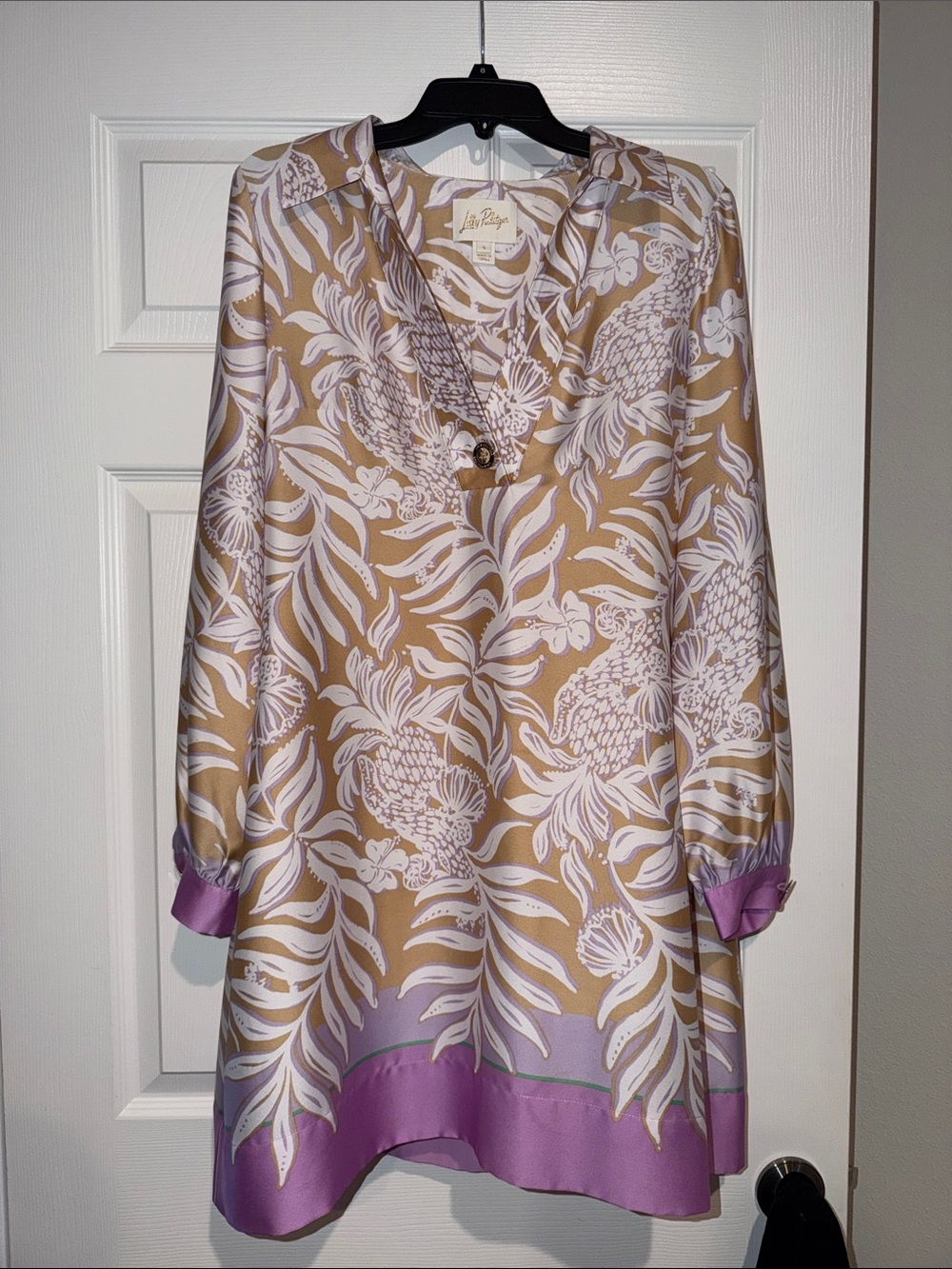 Lilly Pulitzer Tan & Lavender Floral Tunic